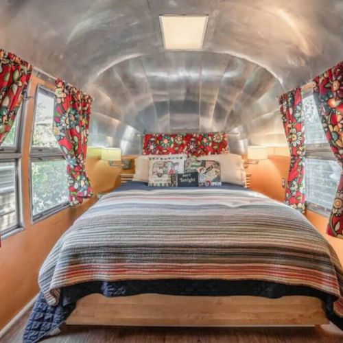 Open up the curtains and fill the Airstream with natural light